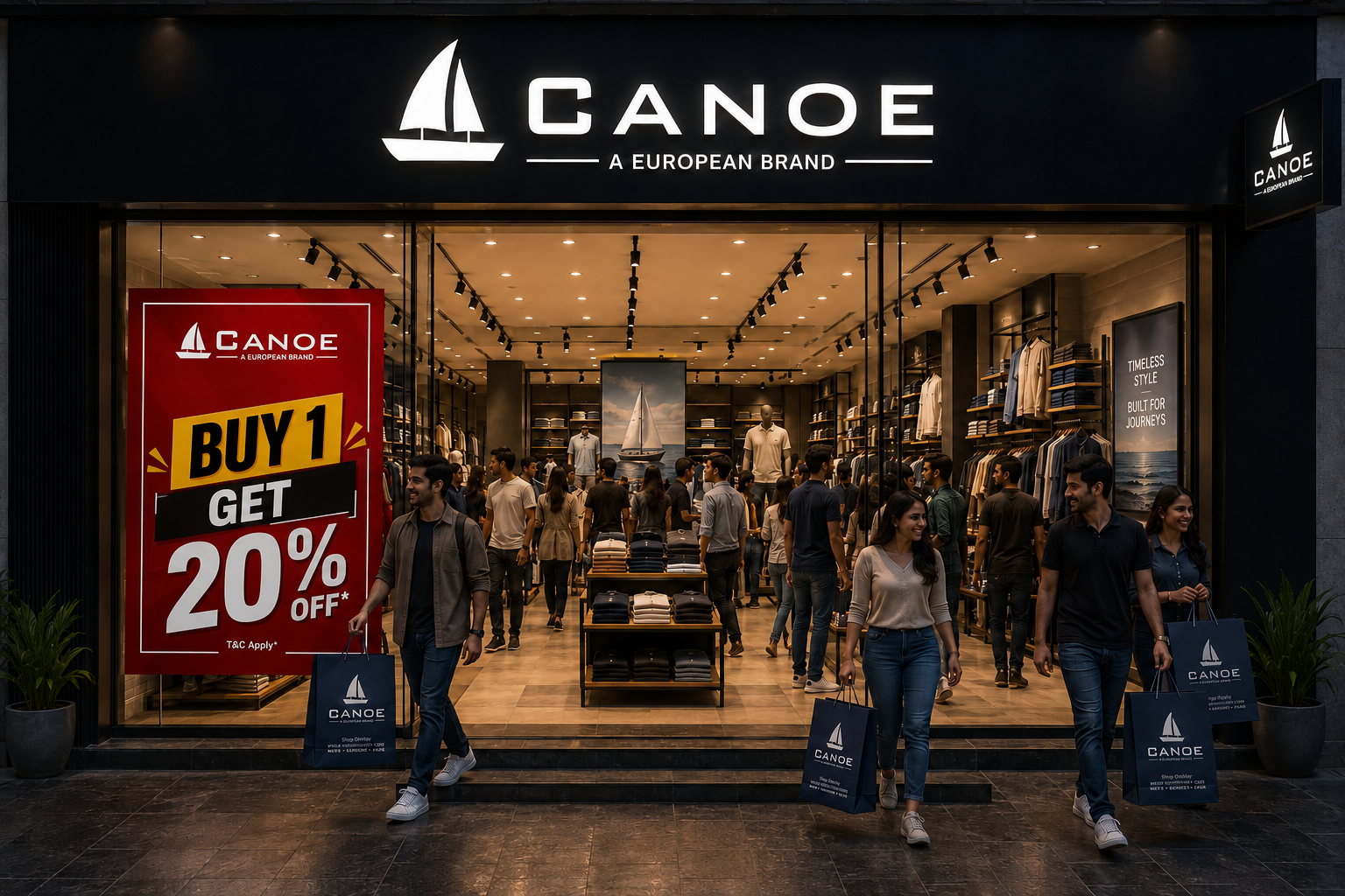 Canoe retail store display